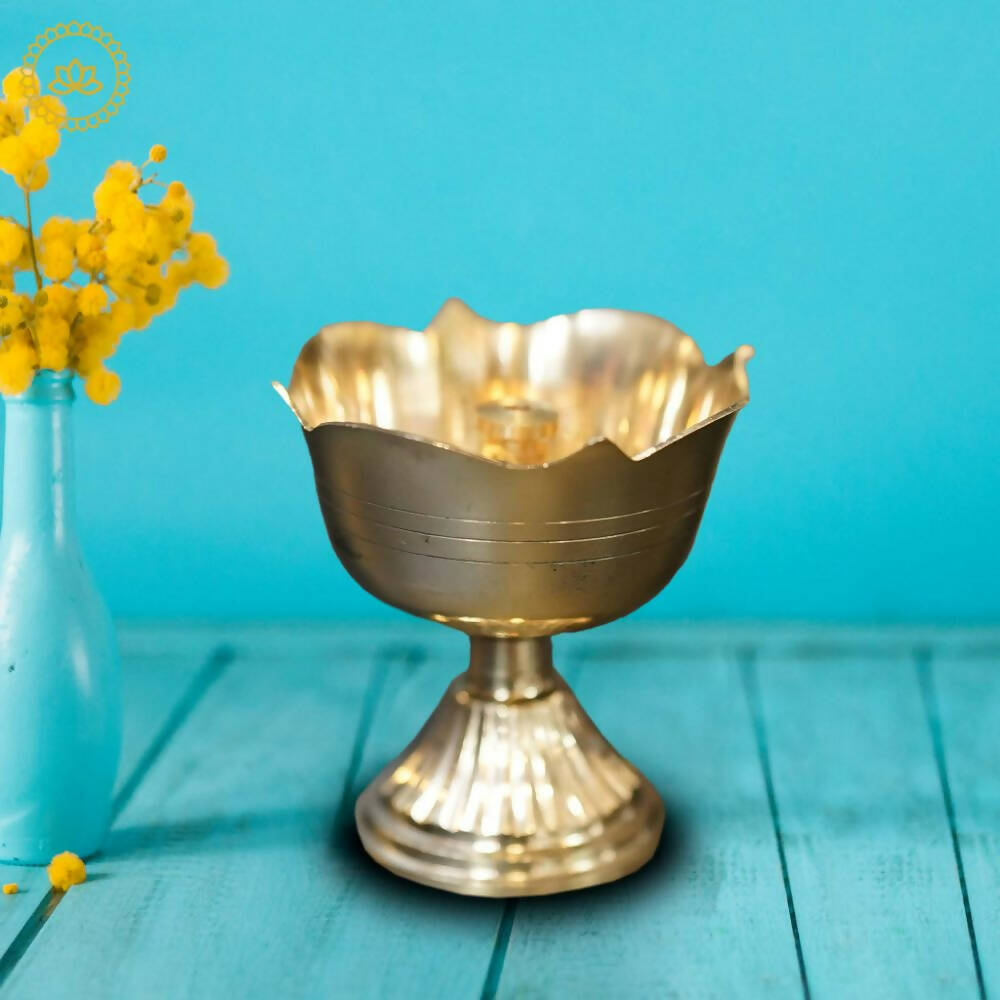 Brass Gulab Diya - Swadesiicart