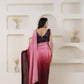 Pink Satin Pedding Designer, Printed Party Wear Ready To Wear Saree - Femina | Swadesiicart