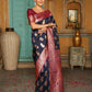 Shree Shyam Fashion Navy Blue Silk Saree