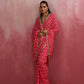 trueBrowns Pink Muslin Silk Saree | Swadesiicart