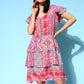 InWeave Women's Soft Pink Tiered Short Dress - Swadesiicart
