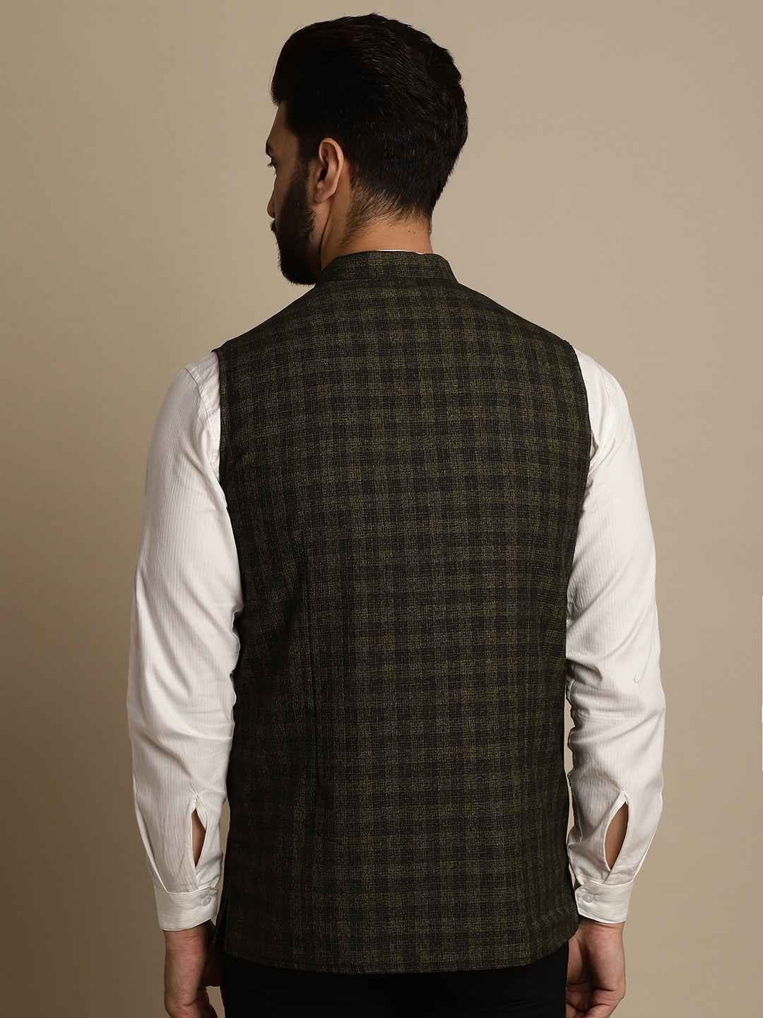 Even Apparels Men's Multi Mandarin Collar Waistcoat | Swadesiicart