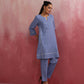 trueBrowns Sky BLue Cotton Kurta Co-ord set - Swadesiicart