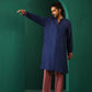 trueBrowns Men's Blue Silk Long Kurta | Swadesiicart