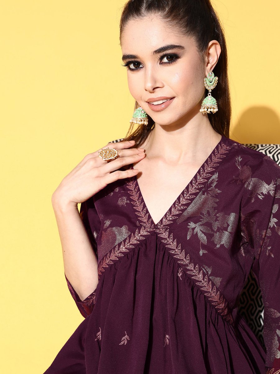 Ahalyaa Women Floral Printed Kurti with Sharara | Swadesiicart