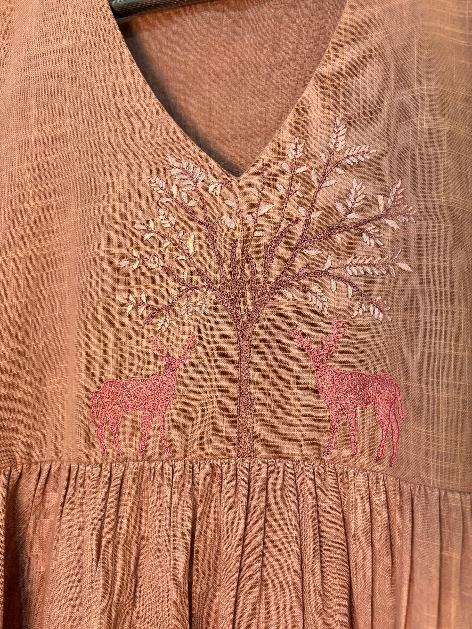 trueBrowns Pink Gauze Kurta Set | Swadesiicart
