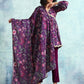 trueBrowns Wine Printed Velvet Shawl | Swadesiicart