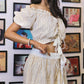 Noroke Sustainable Fabric | Organic cotton with lurex Off Shoulder Co-Ord Set Women - White - Swadesiicart