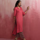 trueBrowns Red Modal Straight Fit Kurta Set | Swadesiicart