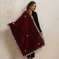 trueBrowns Maroon Velvet Gota Patti Stole | Swadesiicart