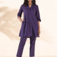 trueBrowns Purple Cotton Relaxed Co-ord Set - Swadesiicart