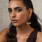 trueBrowns Silver Gold Tone Petal Dangle Earrings | Swadesiicart