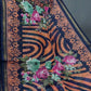 Shades of Navy Blue Colour Floral Design Semi Chanderi Saree By Gayathri Reddy Designer Studio | Swadesiicart