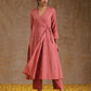 trueBrowns Blush Gold Cotton Angrakha Kurta Set | Swadesiicart