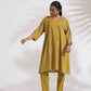 trueBrowns Green Cotton Print Kimono Sleeves Kurta Co-ord Set - Swadesiicart