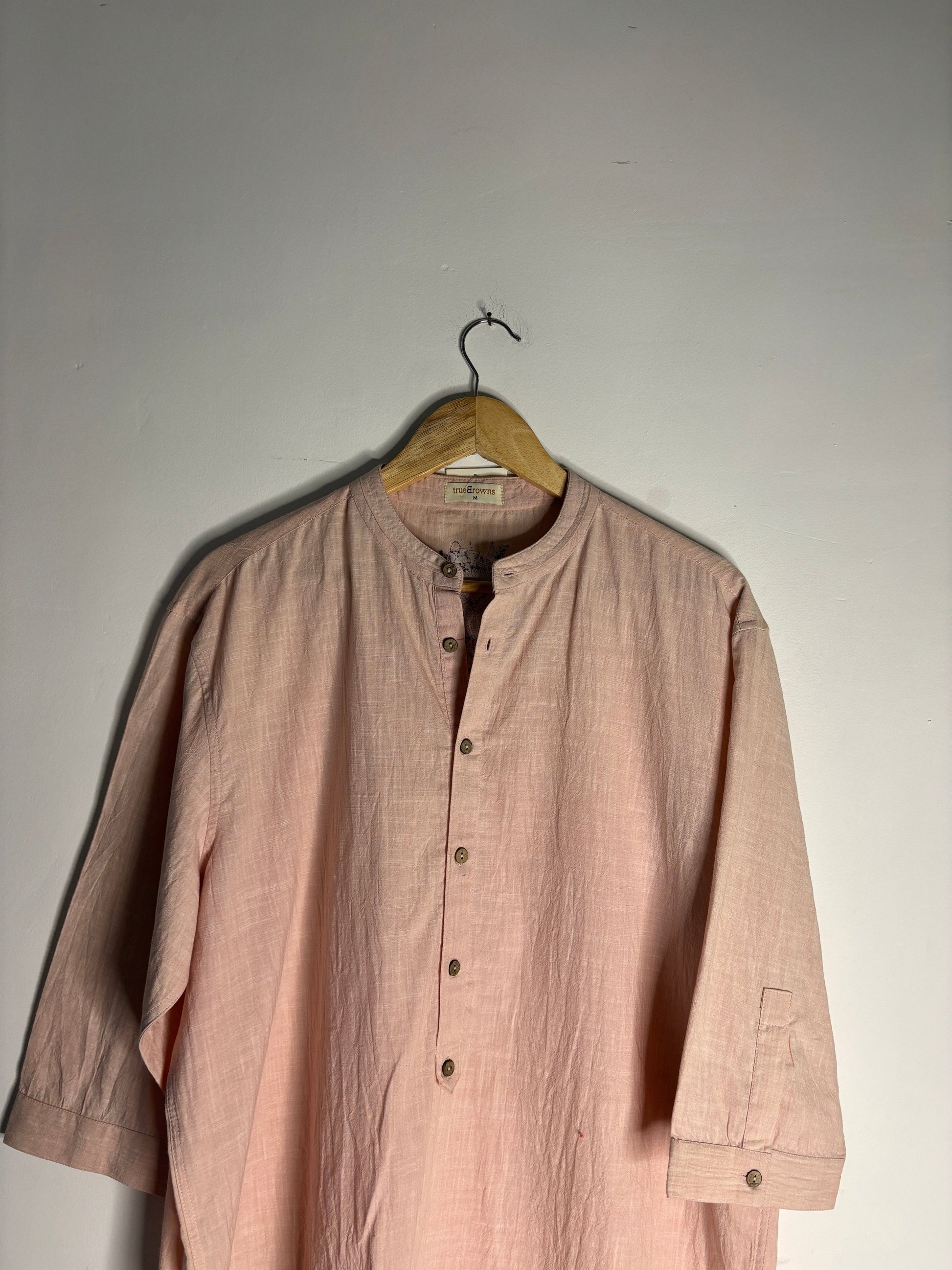 trueBrowns Pink Slub Men's Shirt | Swadesiicart
