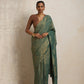 trueBrowns Dark Green Gold Metallic Ready To Wear Saree | Swadesiicart