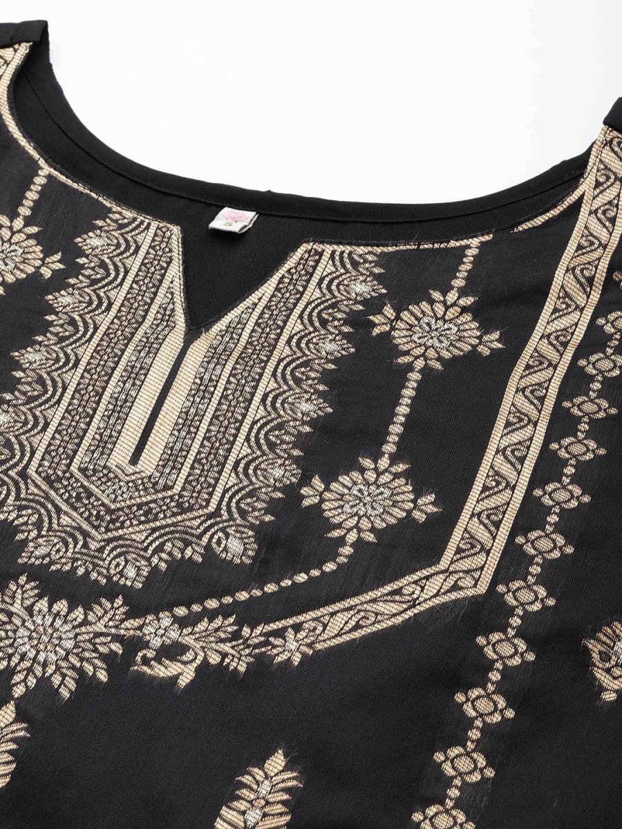 Ahalyaa Unstitched Black Dress Material | Swadesiicart