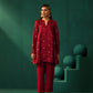trueBrowns Maroon Diamond Viscose Silk Relaxed Co-ord Set - Swadesiicart