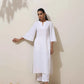 trueBrowns White Cotton Linen Kurta Pant Set | Swadesiicart