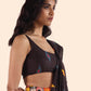 trueBrowns Cola Muslin Ikat Sleeveless Blouse | Swadesiicart