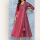 Ahalyaa Colourblocked Printed Wrap Ethnic Dress | Swadesiicart