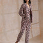 trueBrowns Black Floral Overall Bagru Print Cotton Pant Suit Set | Swadesiicart