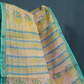 Magenta Pink And Mint Green Block Print Pure Kota Cotton Saree By Gayathri Reddy Designer Studio | Swadesiicart