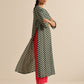 trueBrowns Dark Green Lehariya Printed Silk Kurta Pant Set | Swadesiicart