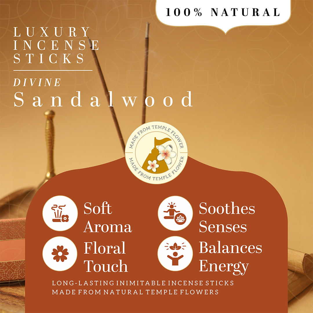 Khadi Natural Incense Sticks Rose & Sandalwood Combo Pack of 6