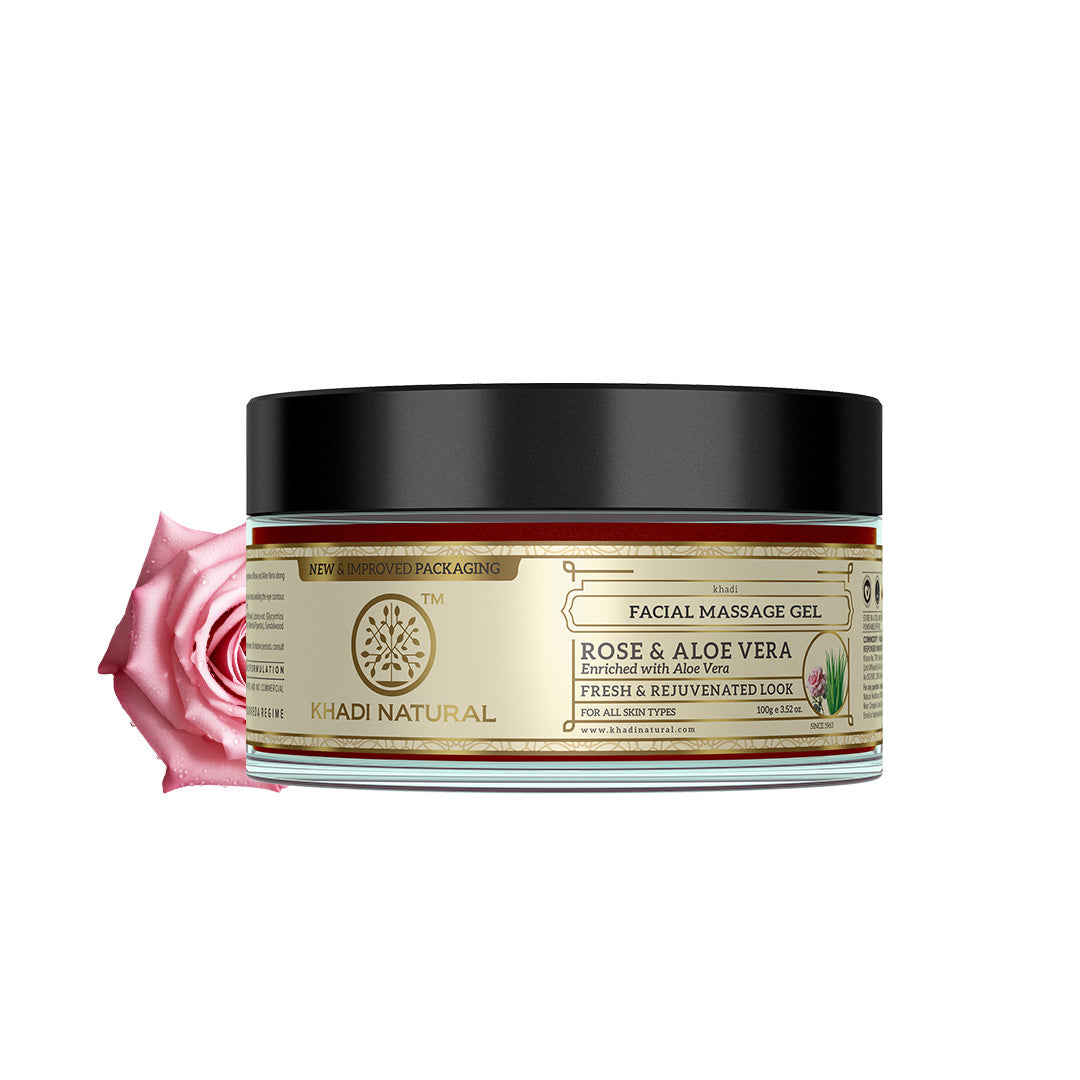 Khadi Natural Rose Aloe Vera Face Massage Gel Combo Pack Of 2 – 100gm Each