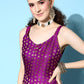 InWeave Women's Wine Gold Small Boota Long Dress - Swadesiicart