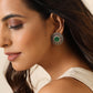 trueBrowns Silver Green Stud Earrings | Swadesiicart