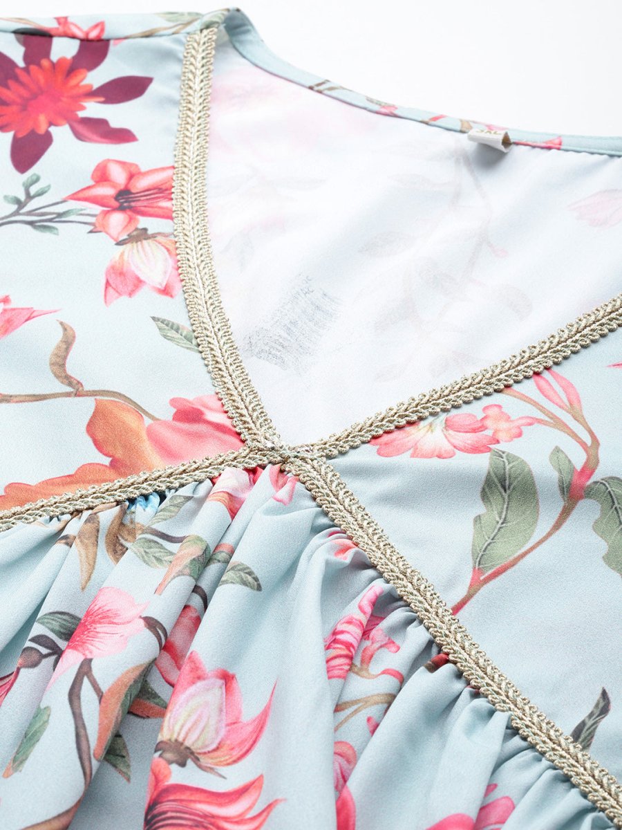 Ahalyaa Plus Size Floral Printed Tunic | Swadesiicart