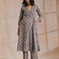 trueBrowns Clay Dabu Geometric Print Cotton Angrakha Kurta Pant Set | Swadesiicart
