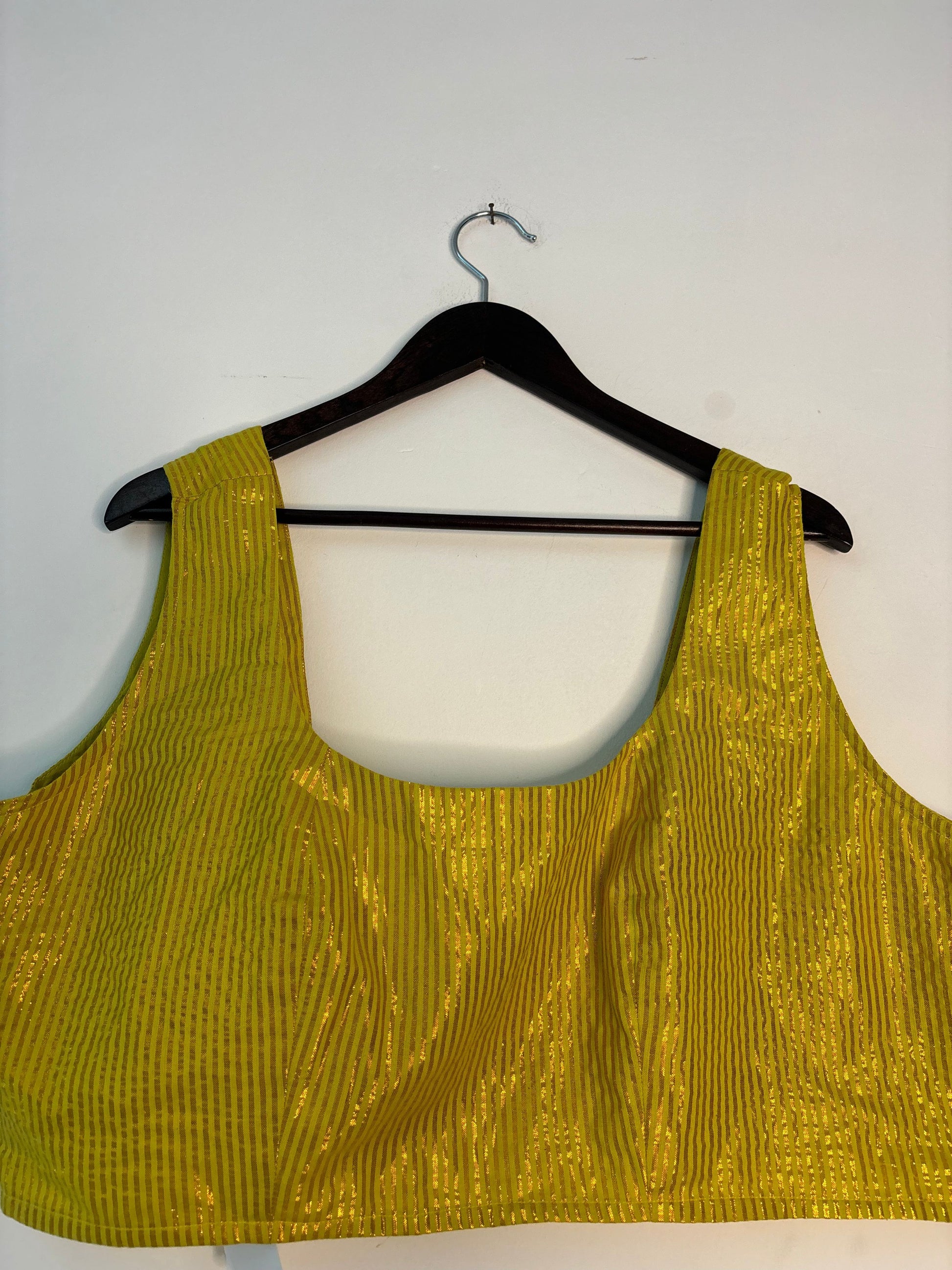 trueBrowns Lime Metallic Blouse | Swadesiicart