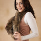 InWeave Women's Beige Print Faux Fur Neck Warmer - Swadesiicart