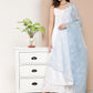 InWeave Women's Cream Strappy With Blue White Chintz Organza Dupatta - Swadesiicart