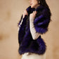 InWeave Purple Black Faux Fur Cape - Swadesiicart