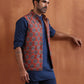 trueBrowns Men's Rust Printed Reversible Nehru Jacket | Swadesiicart