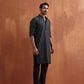 trueBrowns Men's Black Cotton Dobby Kurta | Swadesiicart