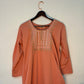trueBrowns Orange Straight Kurta Set | Swadesiicart