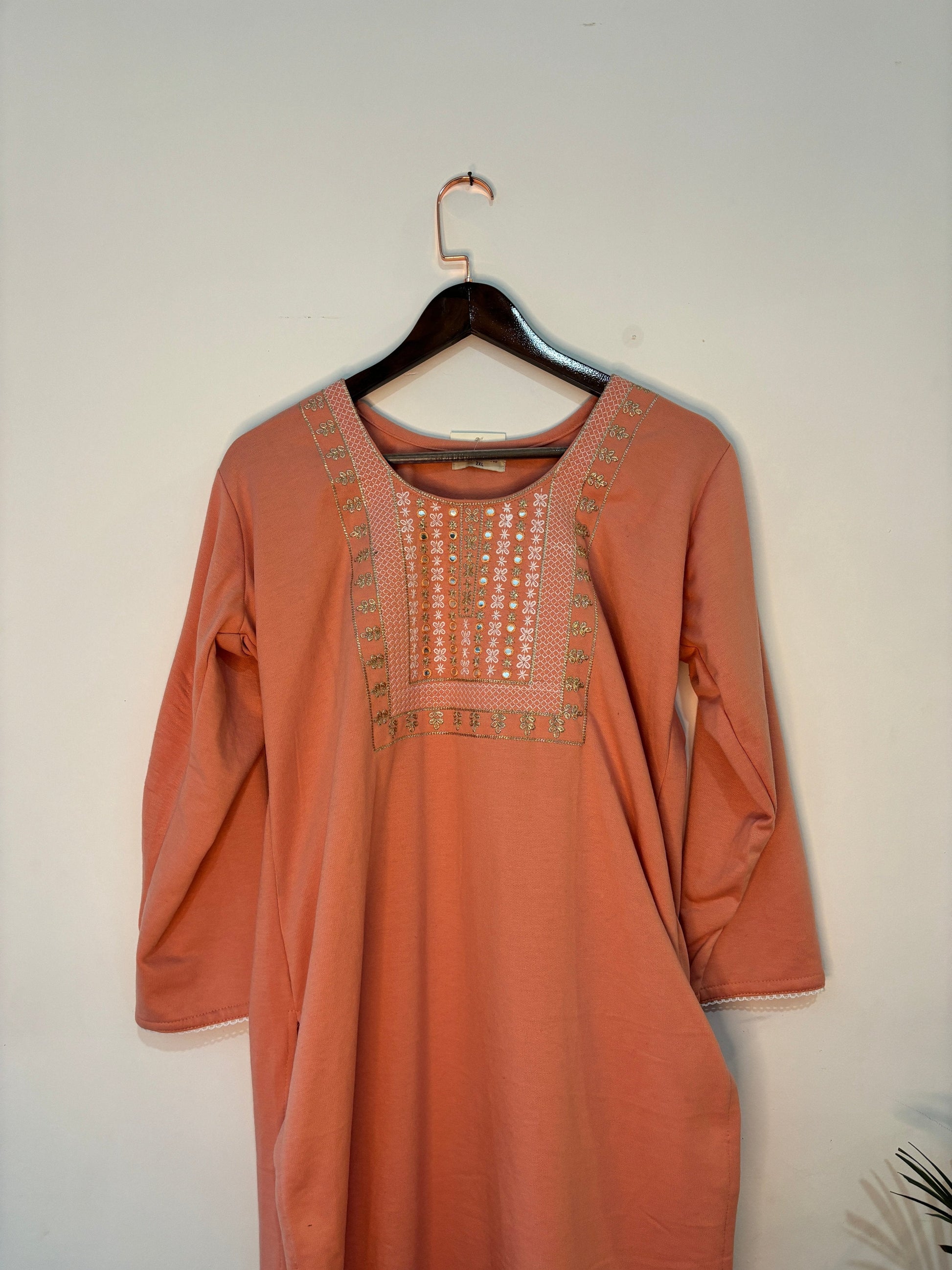 trueBrowns Orange Straight Kurta Set | Swadesiicart