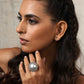 trueBrowns Silver Tone Dome Ring | Swadesiicart