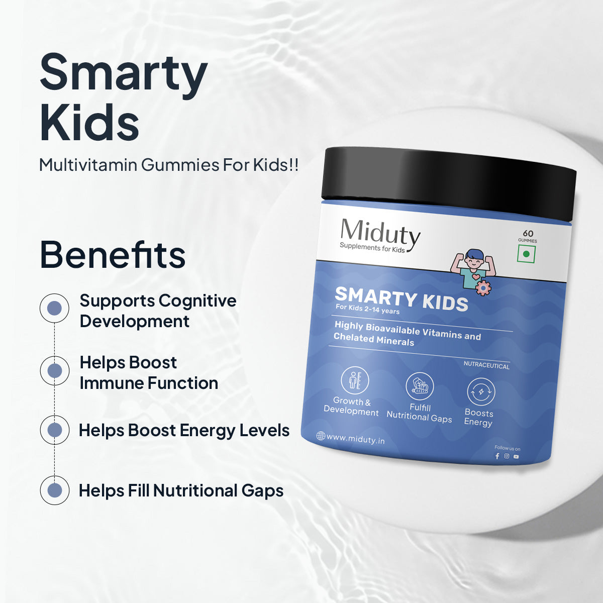 Miduty by Palak Notes Smarty Kids Multivitamin Gummies | Swadesiicart