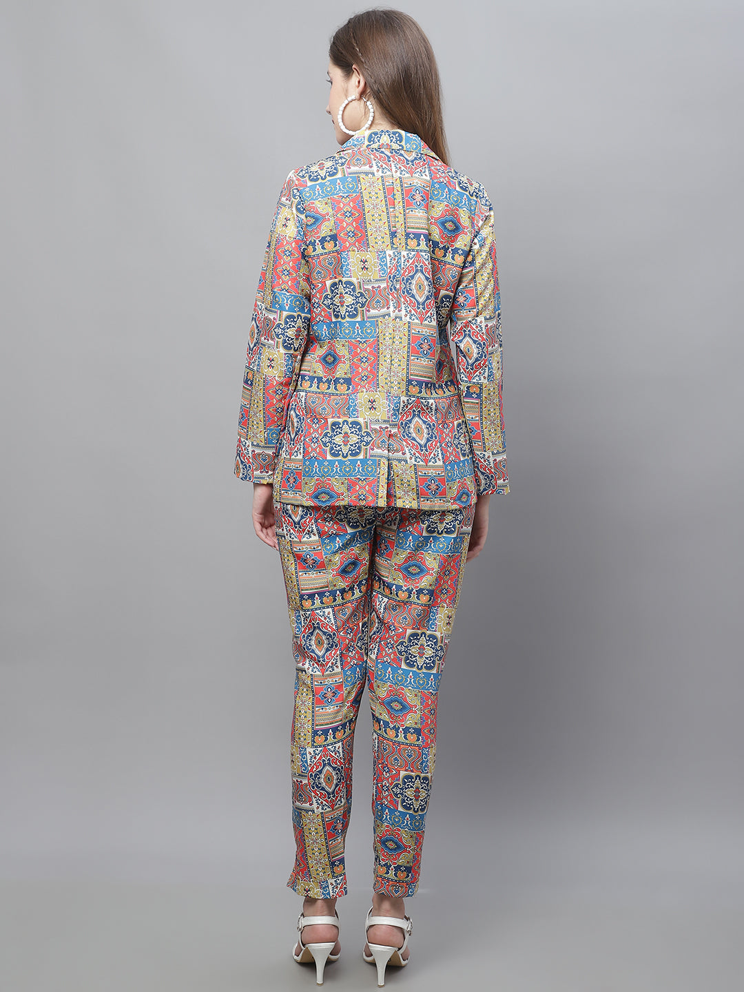 Jainish Women's WoDigital Printed Crop Top and Jacket Set - Multi - Swadesiicart