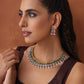 trueBrowns Silver Tone Stone Necklace Set - Swadesiicart