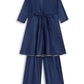 Ahalyaa Girls Navy Blue Velvet Angrakha Gotta Patti Kids Kurta with Palazzos | Swadesiicart