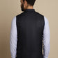 Even Apparels Men's Blue Mandarin Collar Waistcoat | Swadesiicart