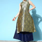 InWeave Women's Blue Banarasi Halter Kurta Set - Swadesiicart